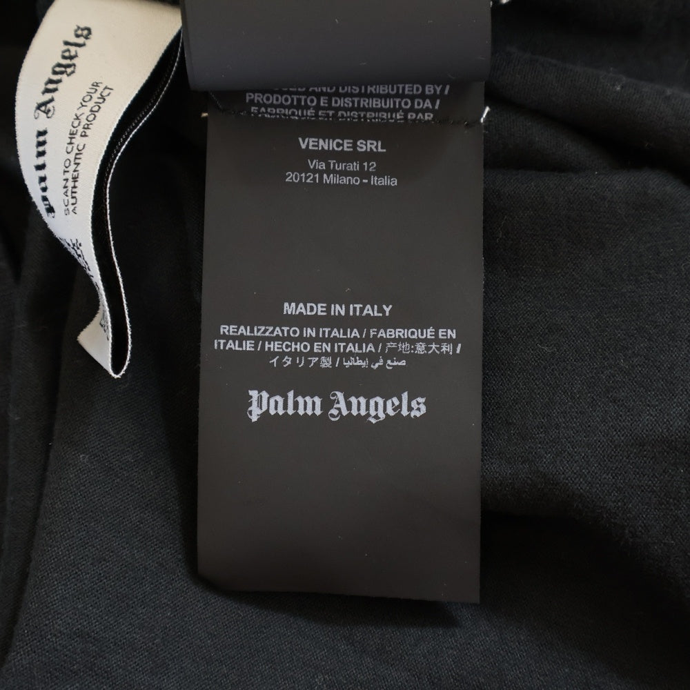 Palm Angels(パームエンジェルス) ファイヤープリントクルーネック半袖Tシャツ 半袖カットソー ブラック PMAA072R24JER001