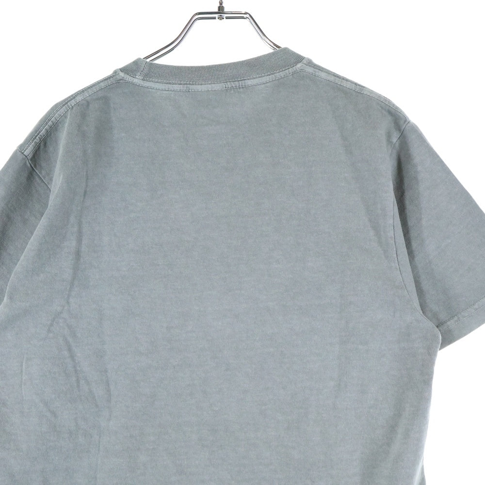 STUSSY(ステューシー) NO.4 PIG DYED TEE フロントロゴプリント クルーネック半袖Tシャツカットソー グレー