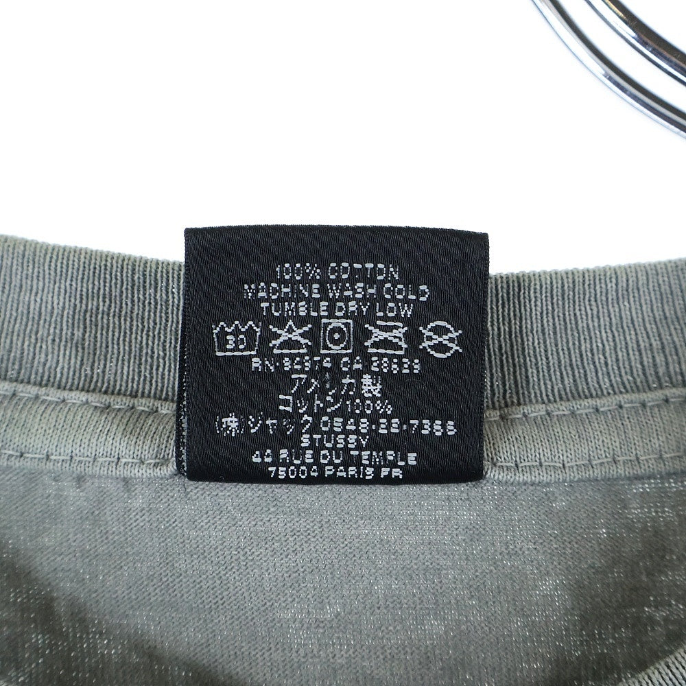 STUSSY(ステューシー) NO.4 PIG DYED TEE フロントロゴプリント クルーネック半袖Tシャツカットソー グレー