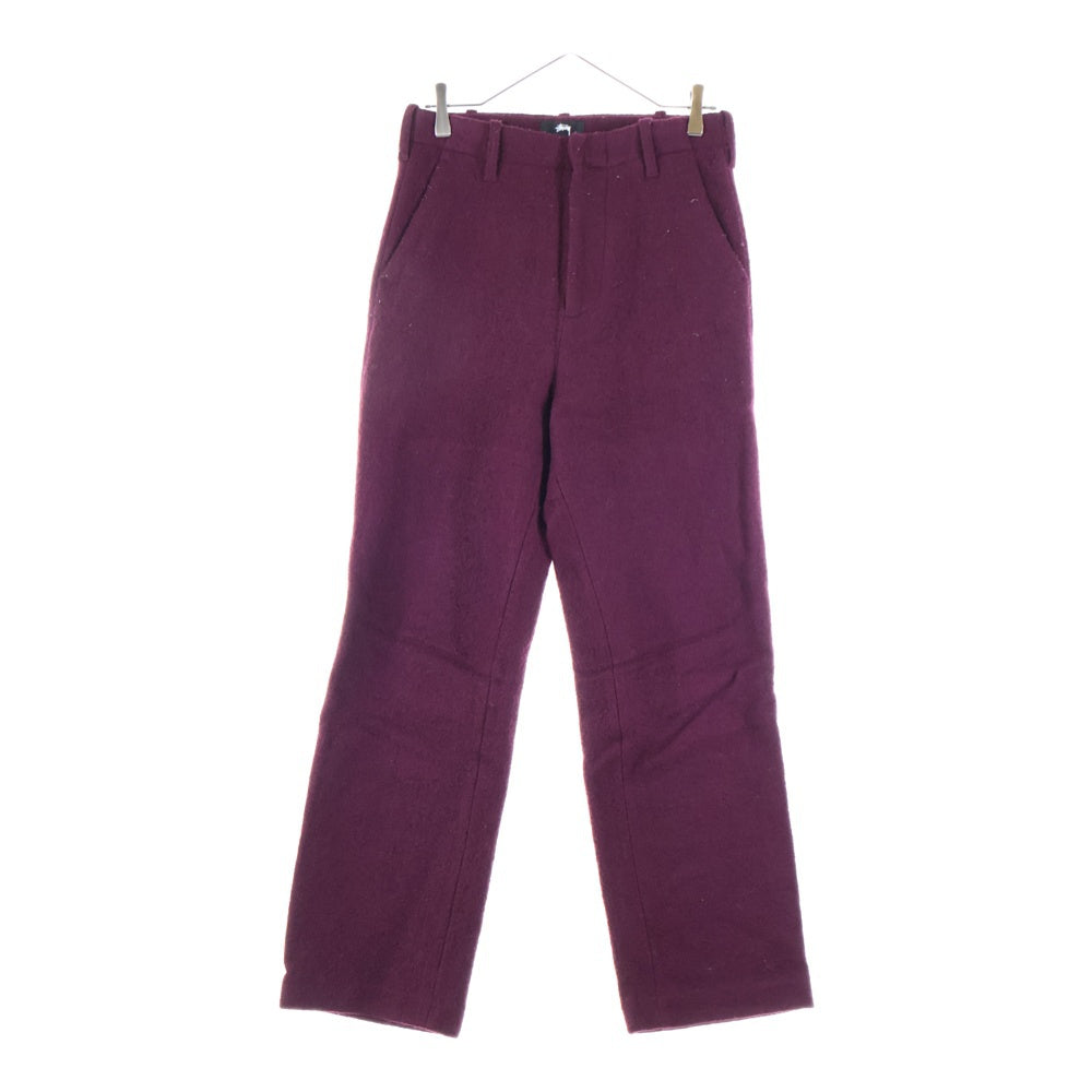 STUSSY(ステューシー) Relaxed Trouser Textured Wool 116686 リラックス テクスチャード ウール トラウザーズ ストレートパンツ ボルドー