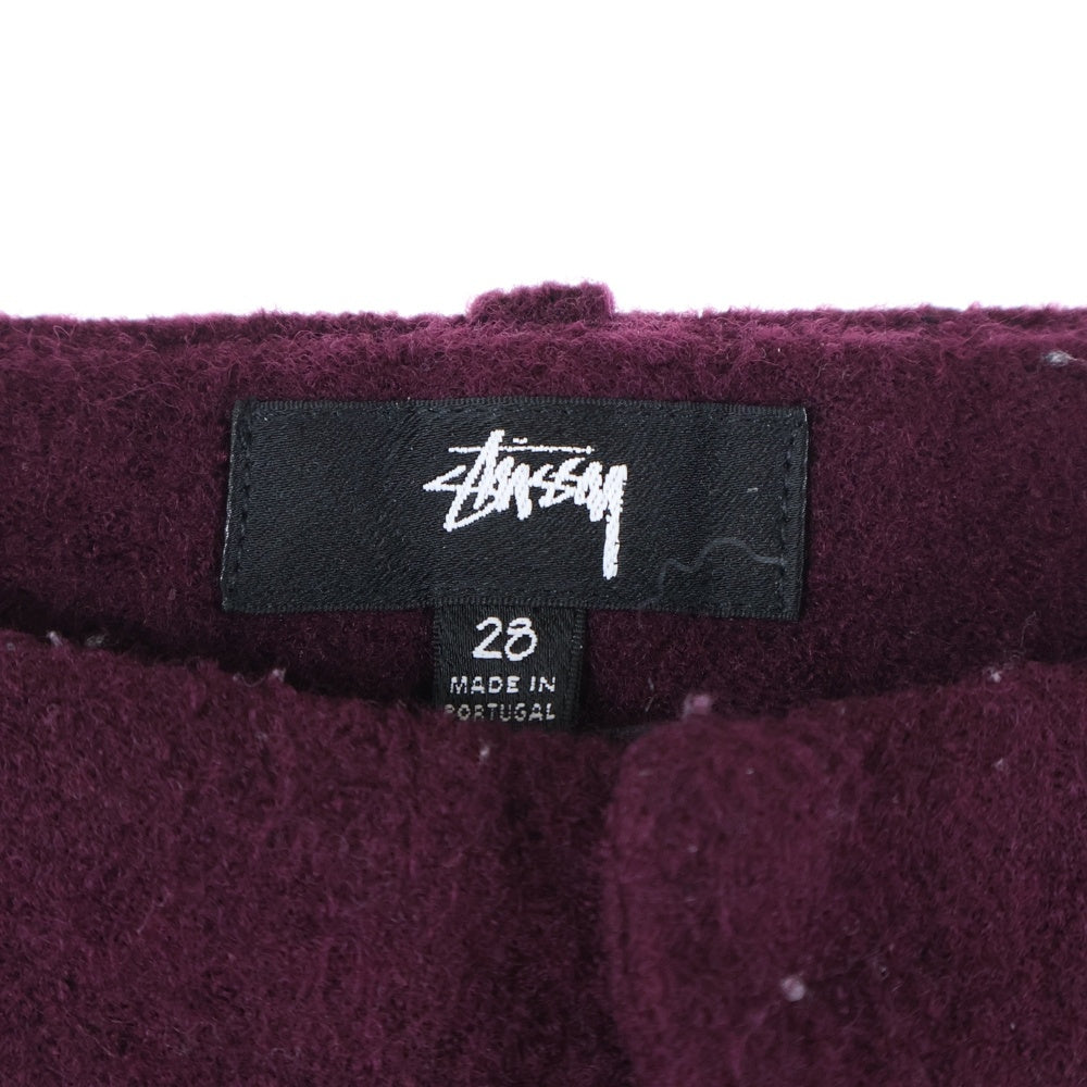 STUSSY(ステューシー) Relaxed Trouser Textured Wool 116686 リラックス テクスチャード ウール トラウザーズ ストレートパンツ ボルドー