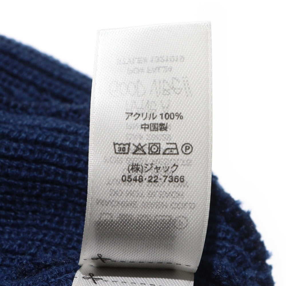 STUSSY(ステューシー) Front Logo Beanie 1321019 フロントワンポイントロゴ刺繍 リブニットビーニー ニット帽 帽子 ネイビー