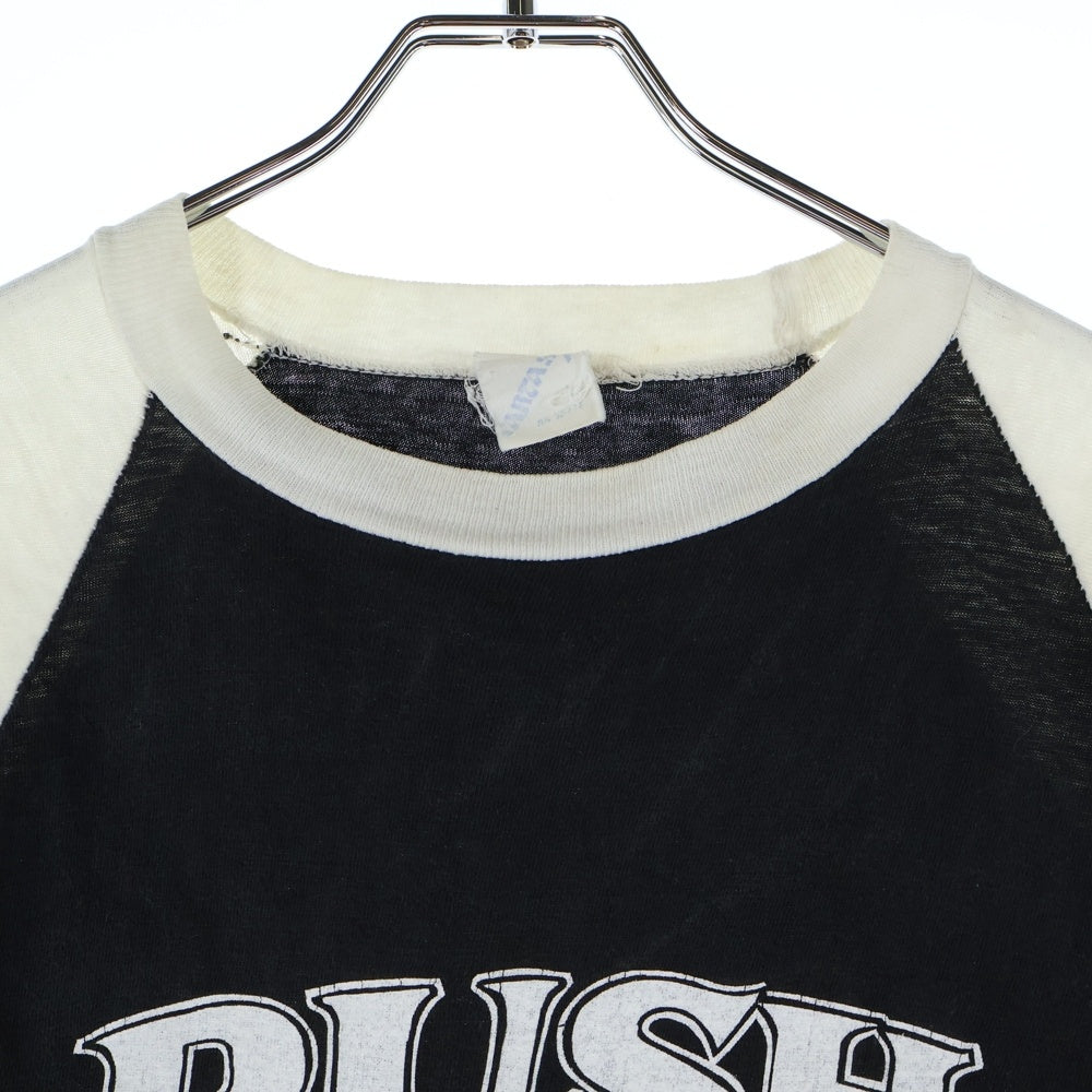 VINTAGE(ヴィンテージ) 80S VINTAGE RUSH MOVING PICTURES TOUR TEE ネックラグラン七分袖Tシャツカットソー バンT パキスタン綿 FANTASYタグ