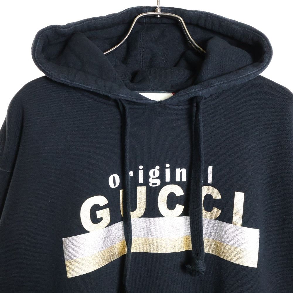 GUCCI(グッチ) Original Logo Onepiece 610127 フロントロゴプリント フーデッドスウェットワンピース レディース ブラック