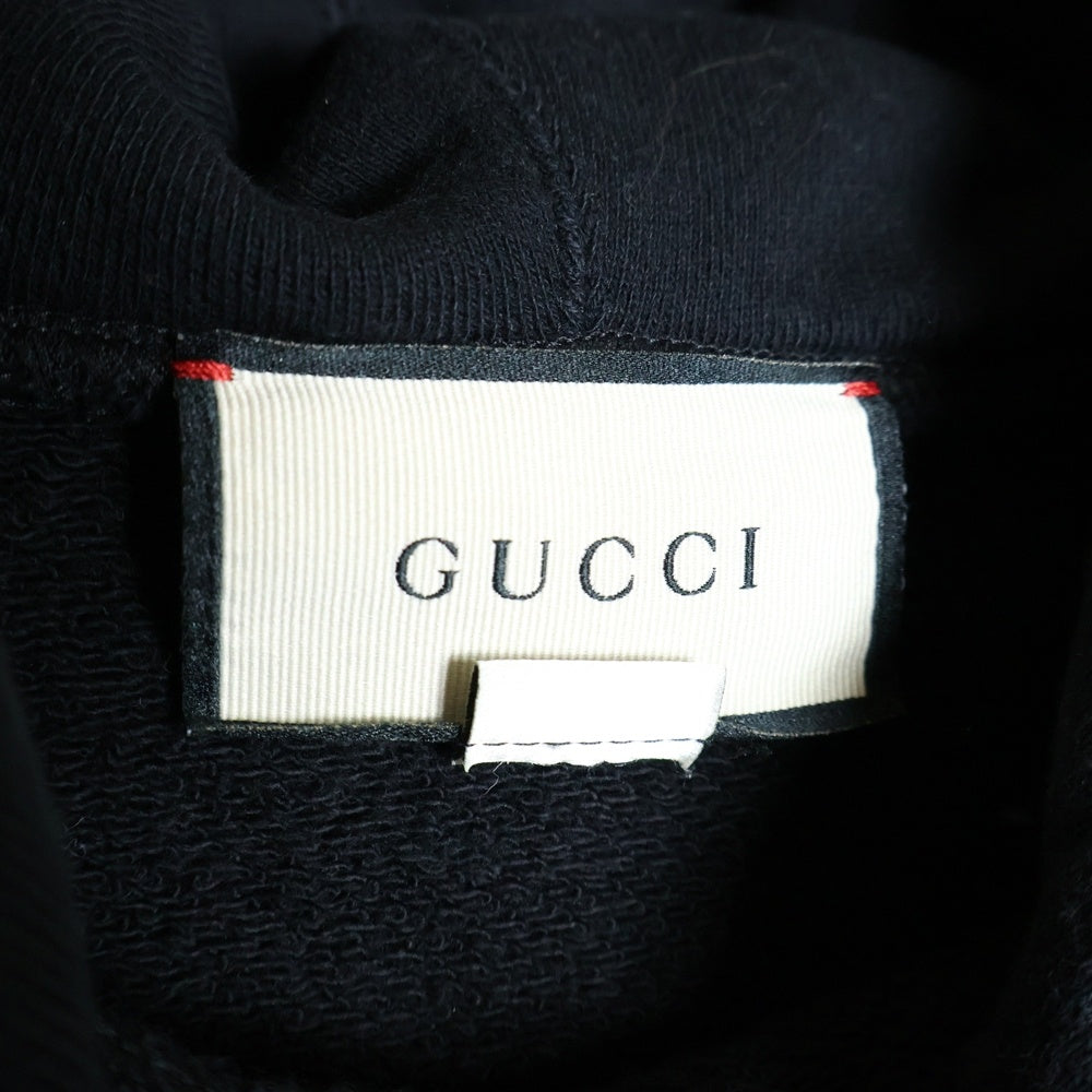GUCCI(グッチ) Original Logo Onepiece 610127 フロントロゴプリント フーデッドスウェットワンピース レディース ブラック