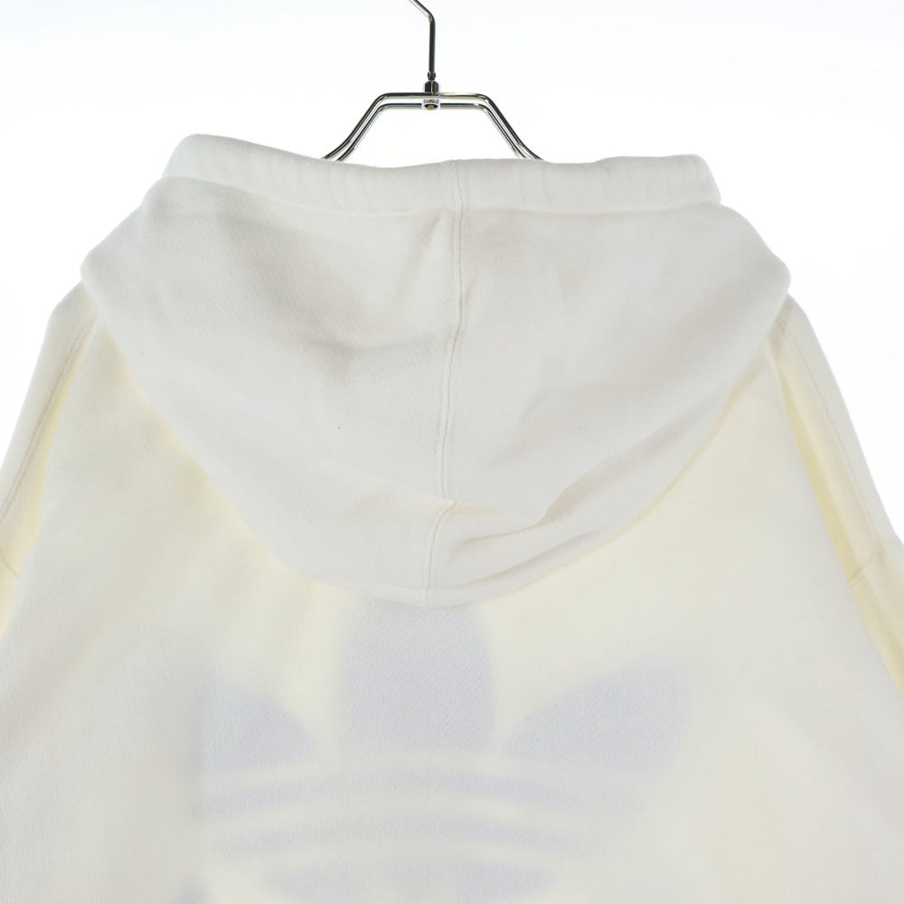 GUCCI(グッチ) ×adidas アディダス トレフォイルエンブロイダリープルオーバースウェットパーカー フーディー ホワイト 702607