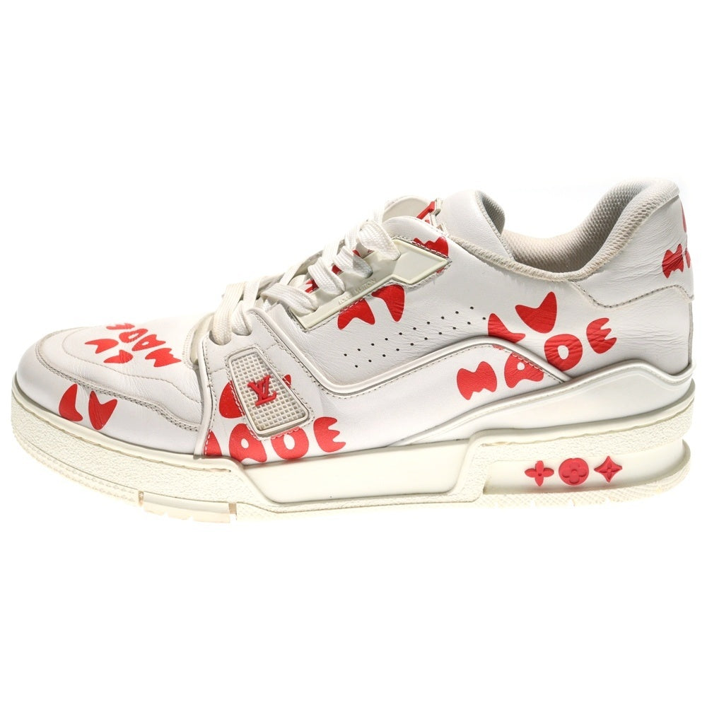 LOUIS VUITTON(ルイヴィトン) ×NIGO ニゴ LVトレイナー・ライン ローカットスニーカー シューズ ホワイト/レッド 1A9J9V