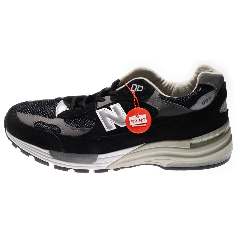 New Balance(ニューバランス) 992 Suede Mesh Low Cut Sneaker U992BK スエード メッシュ ローカットスニーカー ブラック/グレー US9/27cm