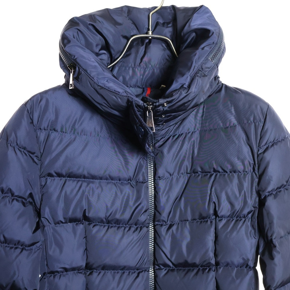 MONCLER(モンクレール) 18AW FLAMMETTE GIUBBOTTO D20934993105 54155 フラメッテ ワッペンロゴジップアップロングコート ダウンジャケット ネイビー レディース