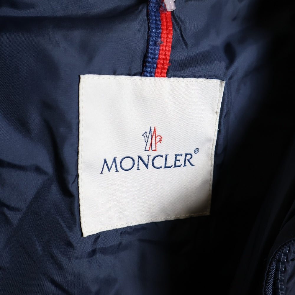 MONCLER(モンクレール) 18AW FLAMMETTE GIUBBOTTO D20934993105 54155 フラメッテ ワッペンロゴジップアップロングコート ダウンジャケット ネイビー レディース