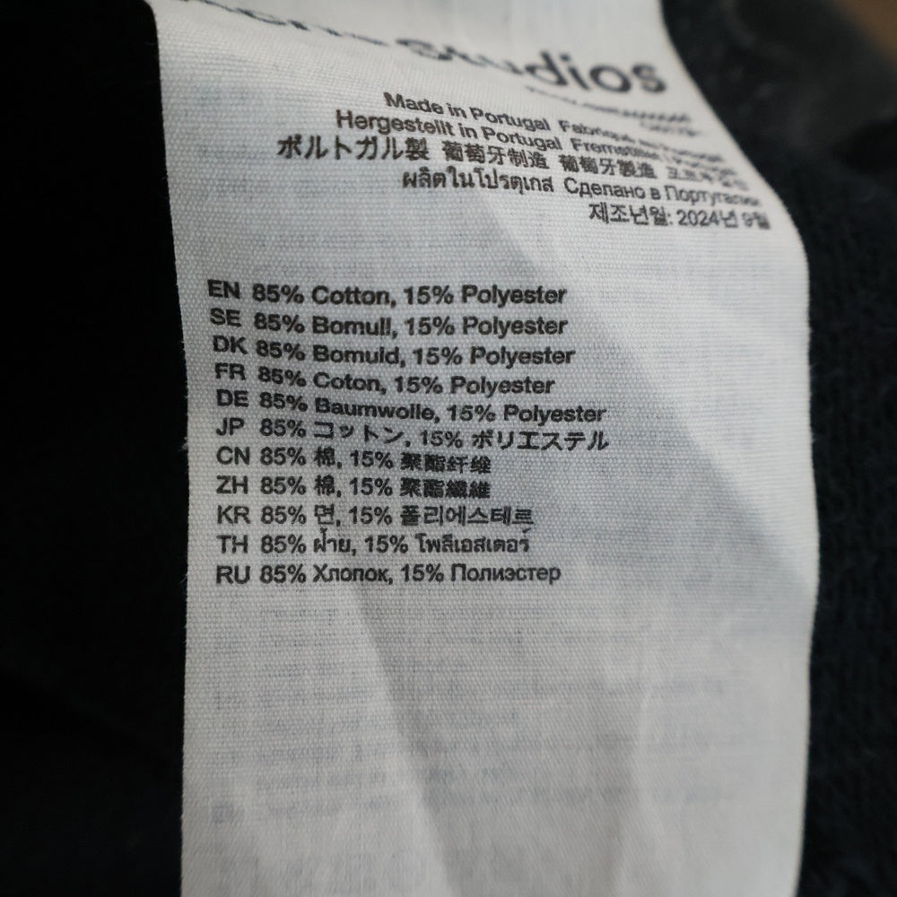 Acne Studios(アクネ ストゥディオズ) Circle Logo Sweater FN-UX-SWEA000044 CI0179 サークルロゴ ダメージ加工 クルーネックスウェットトレーナー ブラック/ブラウン