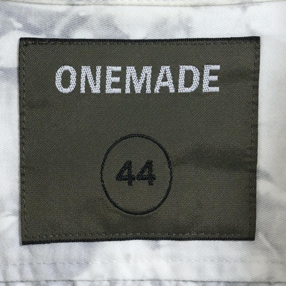 ONEMADE(ワンメイド) Handmade Print Military Shirt ハンドメイドプリント 総柄 ミリタリーシャツ 長袖シャツ ホワイト