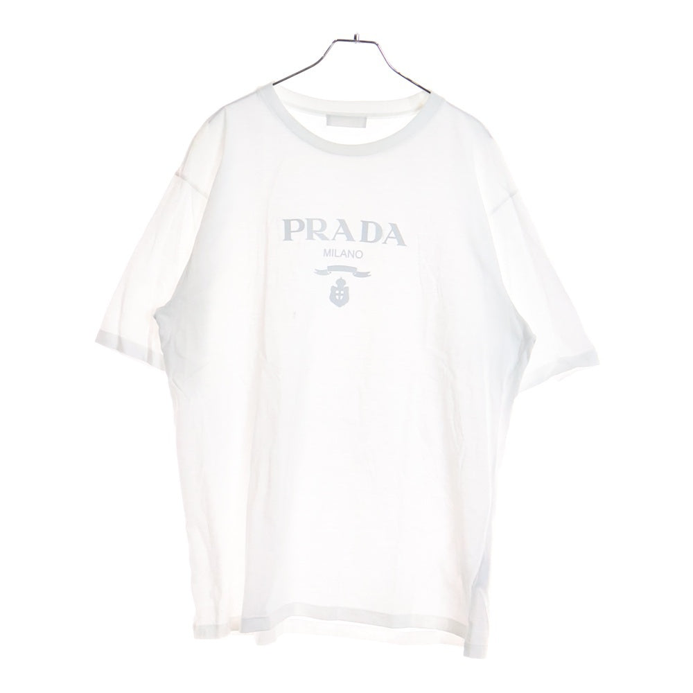 PRADA(プラダ) 22SS EMBOSS LOGO PRINT TEE エンボスロゴプリント半袖カットソー Tシャツ ホワイト UJN815 S221 1052