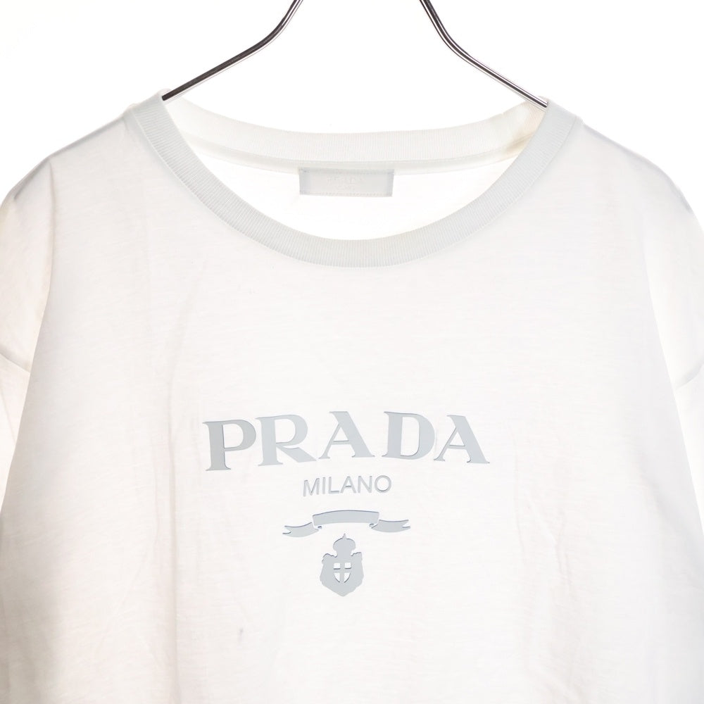 PRADA(プラダ) 22SS EMBOSS LOGO PRINT TEE エンボスロゴプリント半袖カットソー Tシャツ ホワイト UJN815 S221 1052