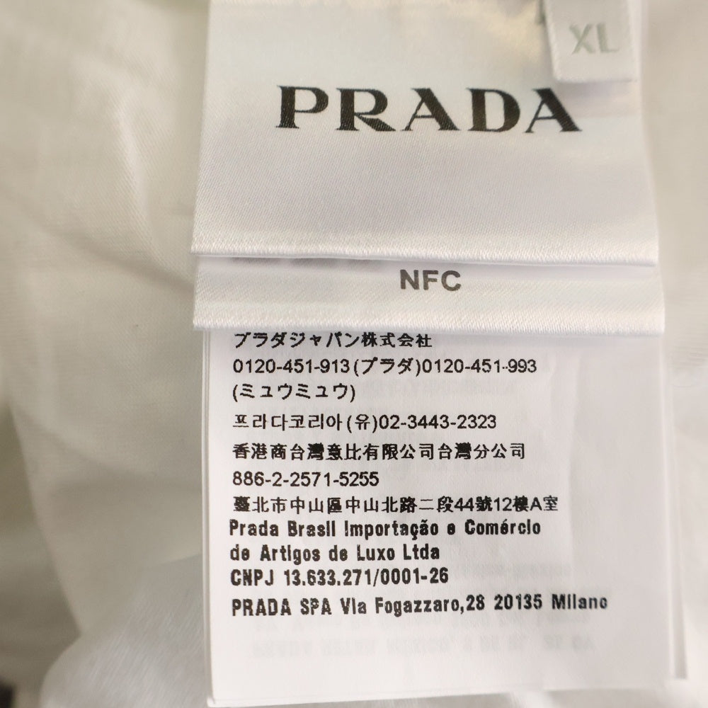 PRADA(プラダ) 22SS EMBOSS LOGO PRINT TEE エンボスロゴプリント半袖カットソー Tシャツ ホワイト UJN815 S221 1052