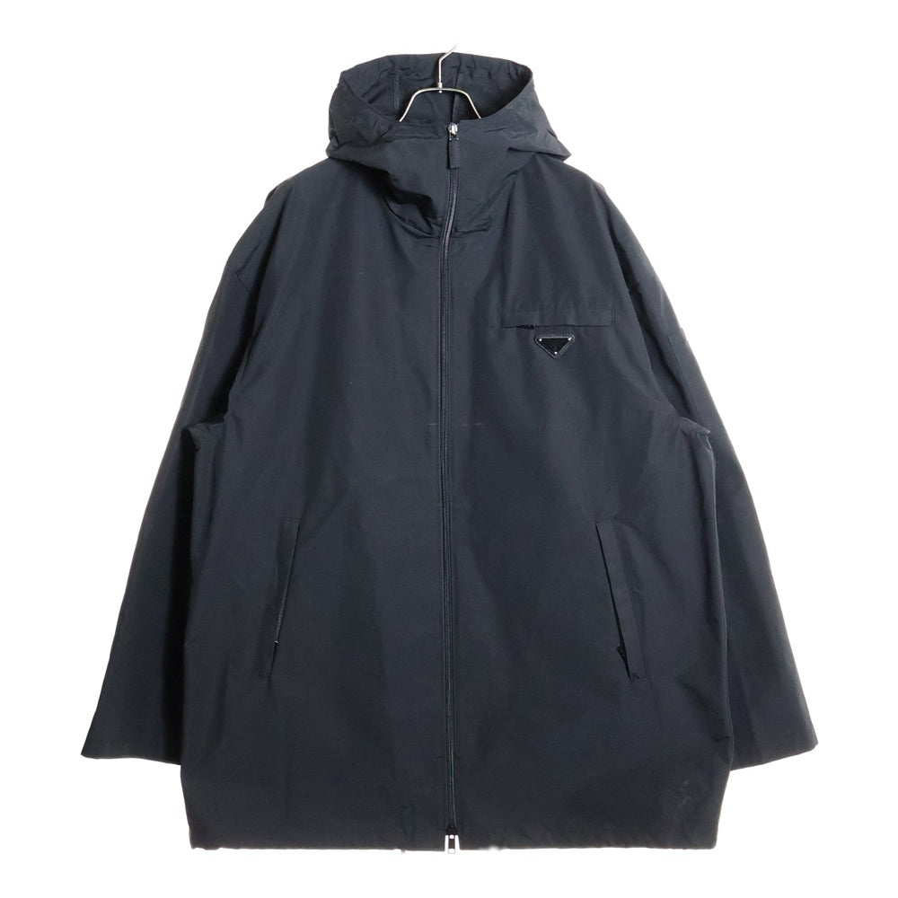 今週のみ値下げ　正規品PRADA トライアングル　テクニカル　ポプリンジャケット PRADA(プラダ) トライアングルロゴジップアップジャケット フーディー
