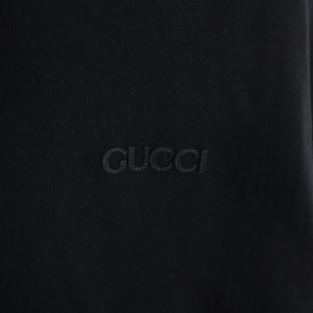 GUCCI(グッチ) Embroidered cotton jersey T-shirt エンブロイダリーコットンTシャツ 半袖カットソー ブラック 798115
