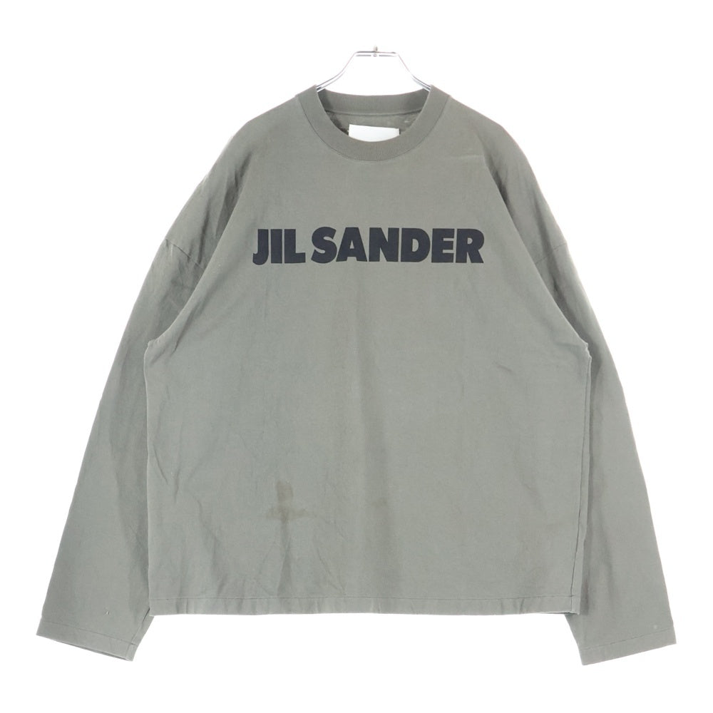 JIL SANDER 長袖カットソー グレー JIL SANDER(ジルサンダー) LOGO PRINT L/S T-SHIRTS ロゴプリント長袖
