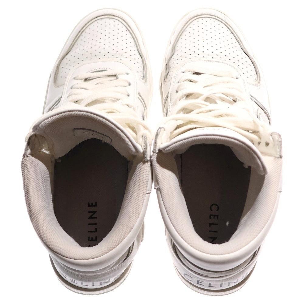 CELINE(セリーヌ) CT-01 バックロゴレザーハイカットスニーカー ホワイト