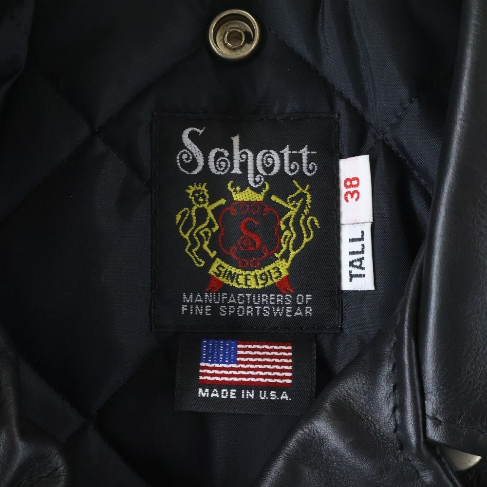 SCHOTT(ショット) ONESTAR TALL 613UST ワンスター トール ダブルライダースジャケット レザージャケット ブラック