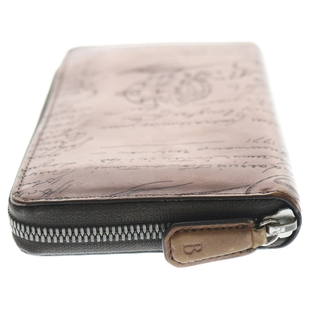 Berluti(ベルルッティ) カリグラフィ ラウンドジップレザーロングウォレット 長財布 ブラウン