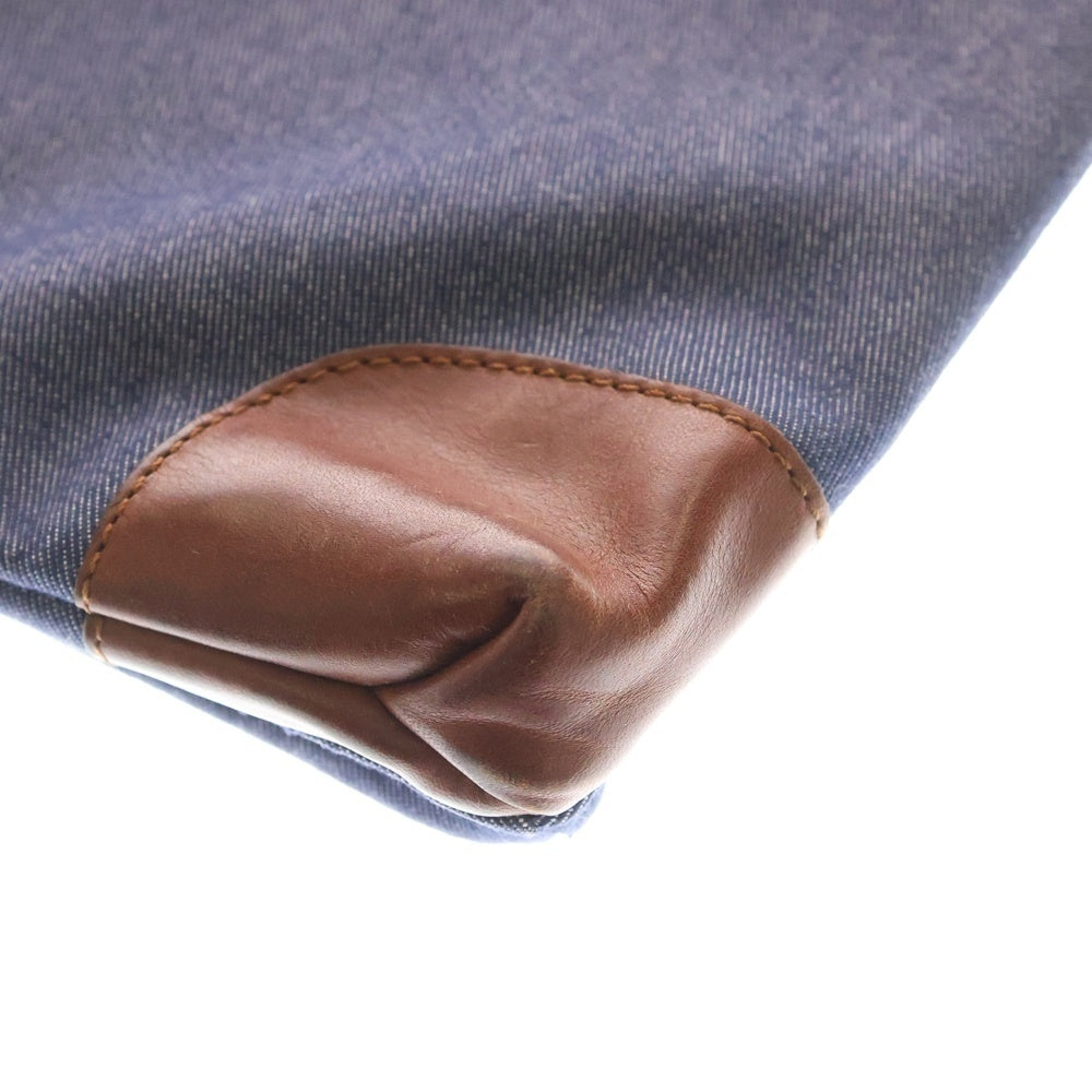 NO BRAND(ノーブランド) LEON FLAM(レオンフラム) SAC 21H デニムレザー切り替えビジネスバッグ ネイビー/ブラウン