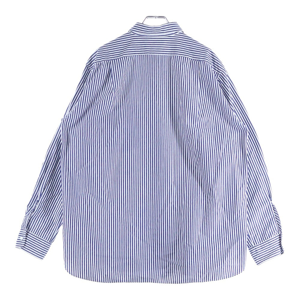 nanamica(ナナミカ) Regular Collar Stripe Wind Shirt SUGF156 ストライプ長袖シャツ ネイビー/ホワイト