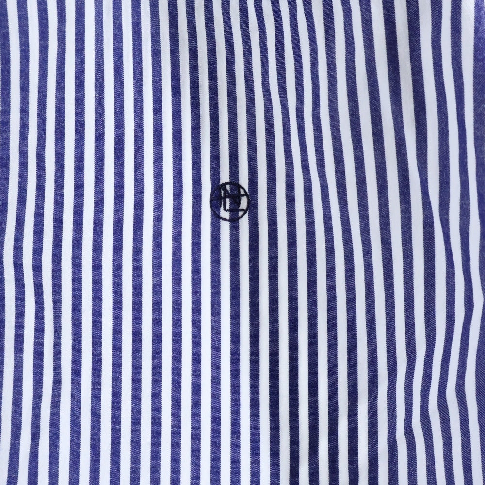 nanamica(ナナミカ) Regular Collar Stripe Wind Shirt SUGF156 ストライプ長袖シャツ ネイビー/ホワイト