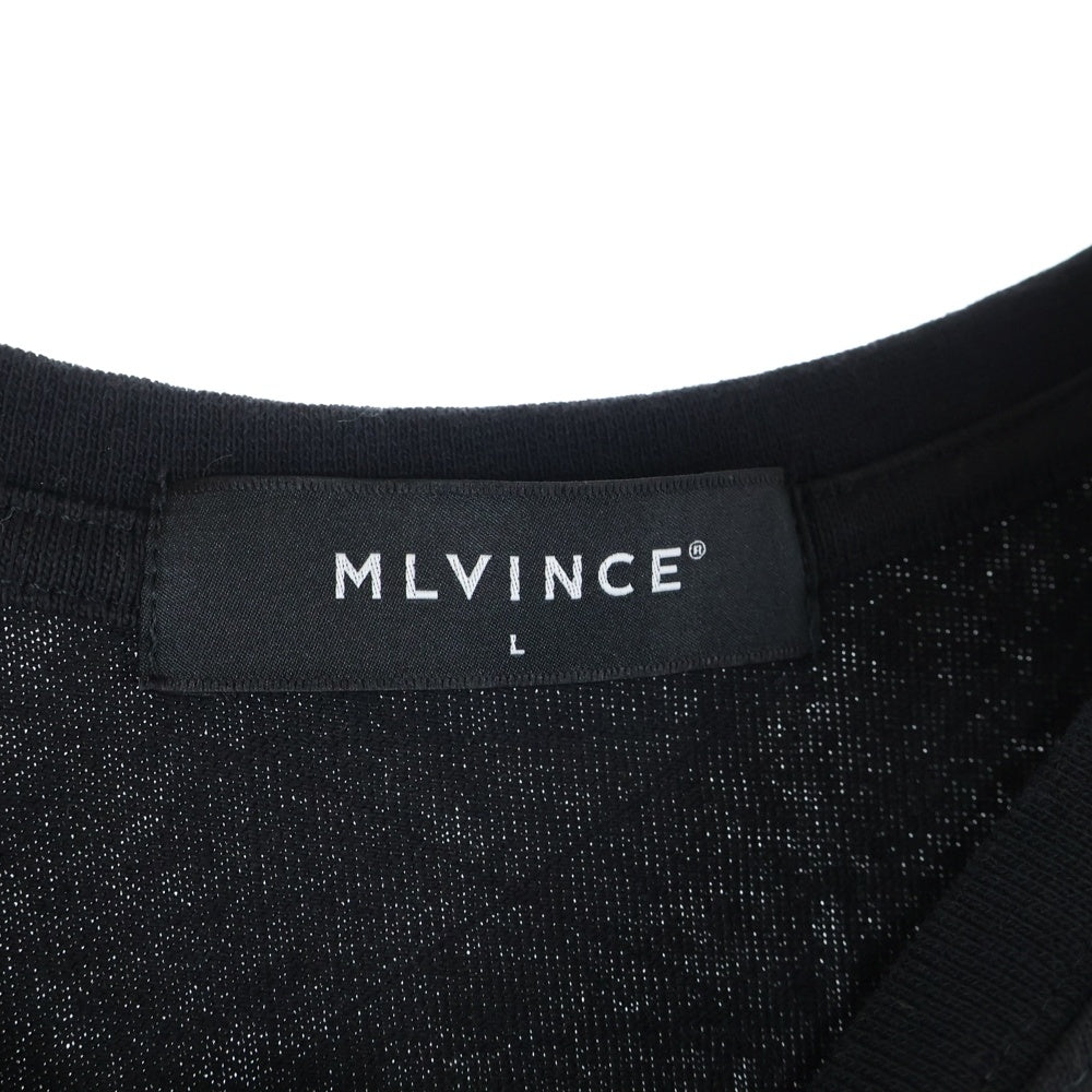MLVINCE(メルヴィンス) Classic Logo Tee フロントワンポイントロゴクルーネック半袖Tシャツカットソー ブラック