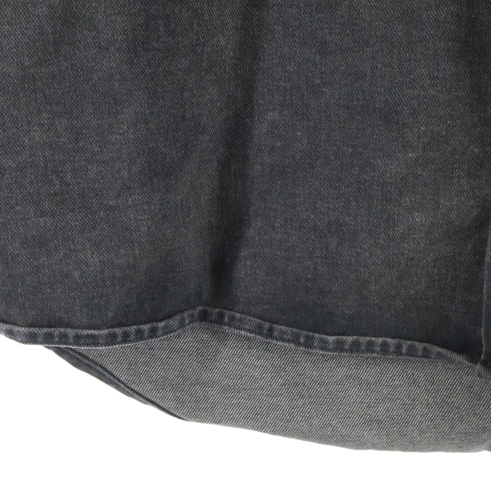 MM6 Maison Margiela(エムエムシックスメゾンマルジェラ) 24AW Faded Denim Logo Shirt SH2DT0009 S30848 オーバーサイズ 長袖デニムシャツ グレー