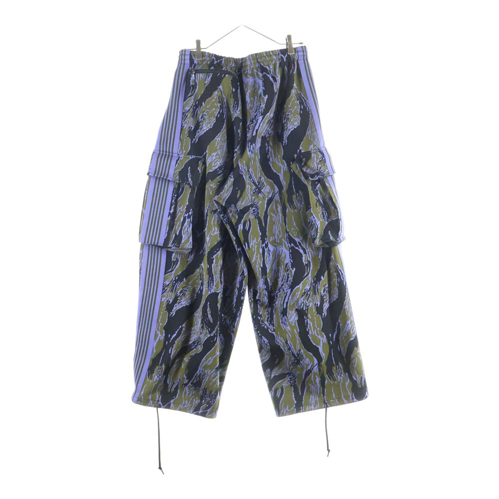 Needles(ニードルス) ×PURPLE THINGS Cargo Track Pants MR396 ×パープルシングス 総柄 カーゴトラックパンツ パープル/グリーン