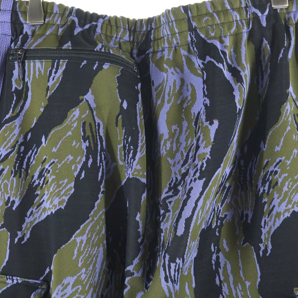 Needles(ニードルス) ×PURPLE THINGS Cargo Track Pants MR396 ×パープルシングス 総柄 カーゴトラックパンツ パープル/グリーン