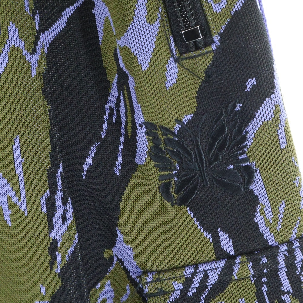 Needles(ニードルス) ×PURPLE THINGS Cargo Track Pants MR396 ×パープルシングス 総柄 カーゴトラックパンツ パープル/グリーン