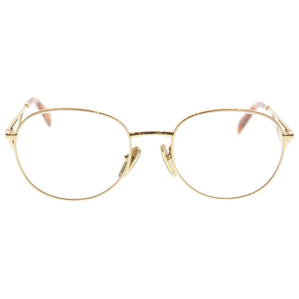 PRADA(プラダ) ボストン メタルフレーム トライアングルロゴ アイウェア 眼鏡 ゴールド/ブラウン 52□19‐140 VPR A50 5AK-101