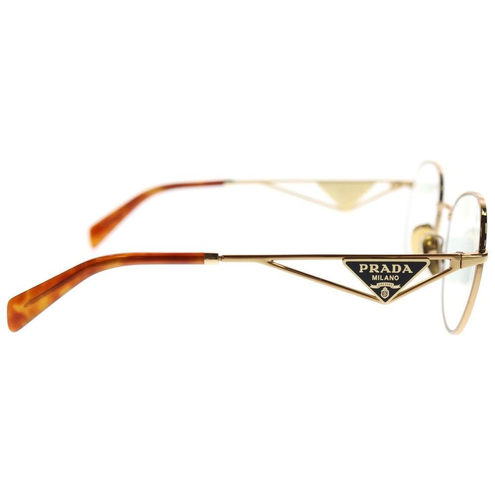 PRADA(プラダ) ボストン メタルフレーム トライアングルロゴ アイウェア 眼鏡 ゴールド/ブラウン 52□19‐140 VPR A50 5AK-101