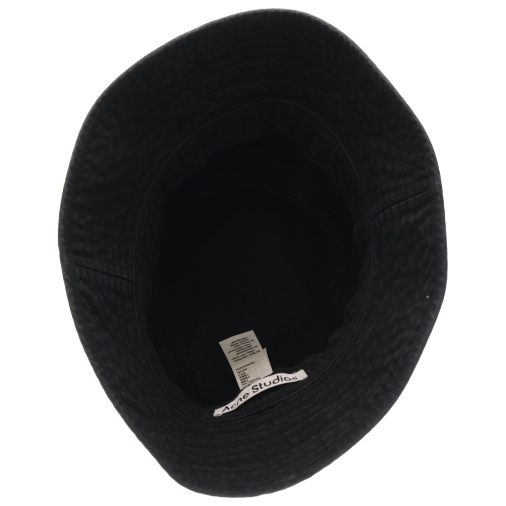 Acne Studios(アクネ ストゥディオズ) プレートロゴ ウォッシュ加工 バケットハット ブラック FN-UX-HATS000245