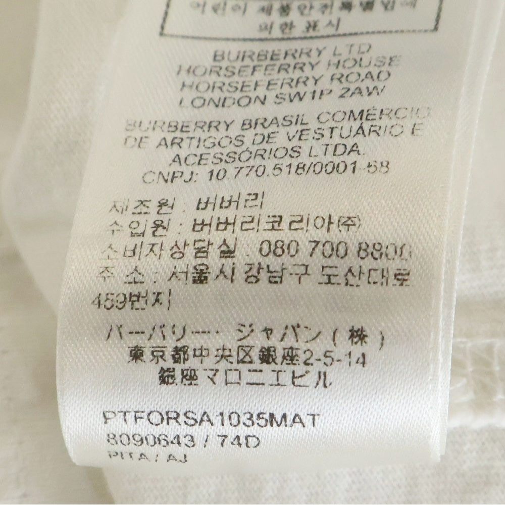 BURBERRY(バーバリー) 25SS EKD Logo Crewneck Tee 8090643 グラフィックロゴプリント クルーネック半袖Tシャツカットソー ホワイト レディース