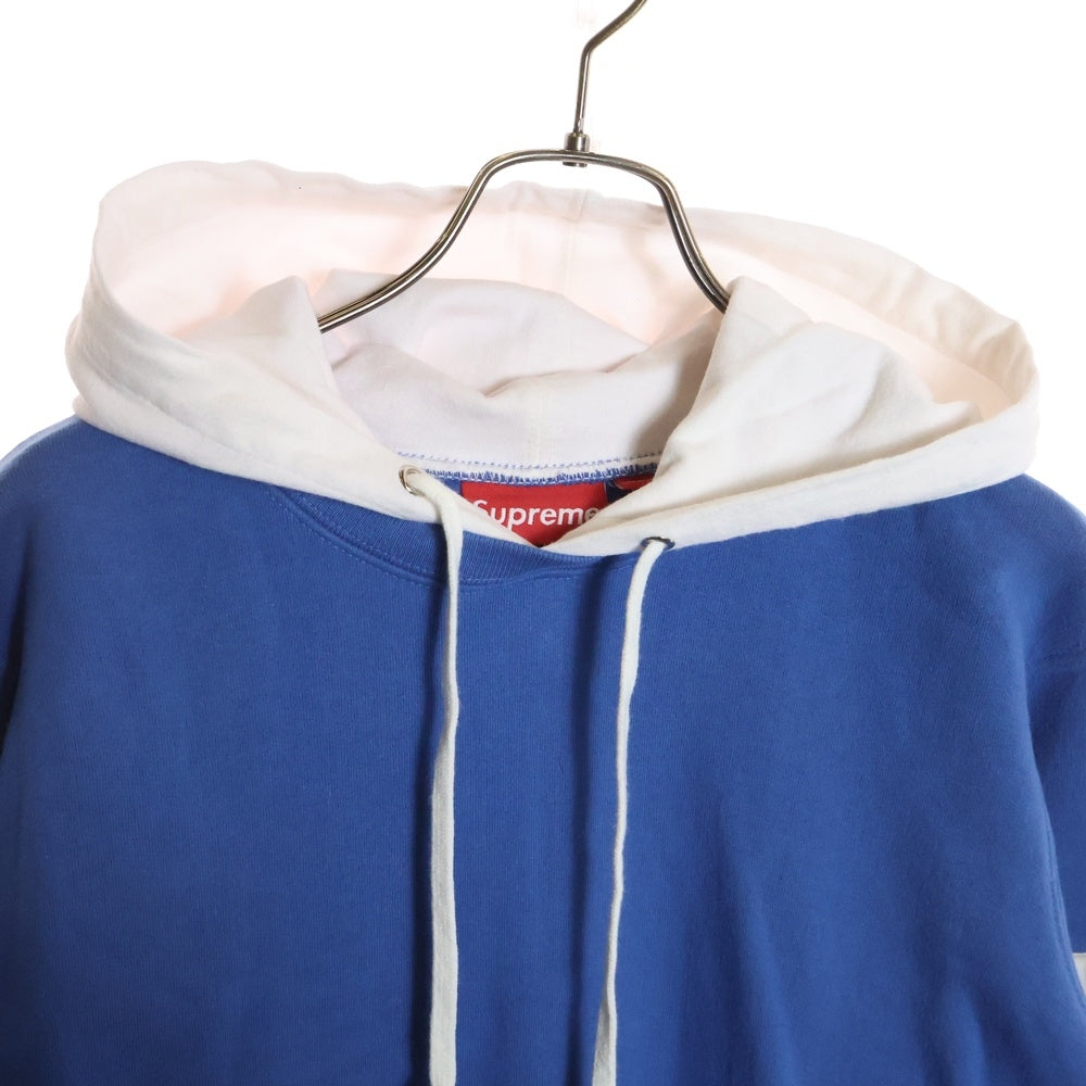 SUPREME(シュプリーム) 16SS 2TONE HOODED CREWNECK 2トーンフーデッドクルーネックスウェットトレーナー ブルー