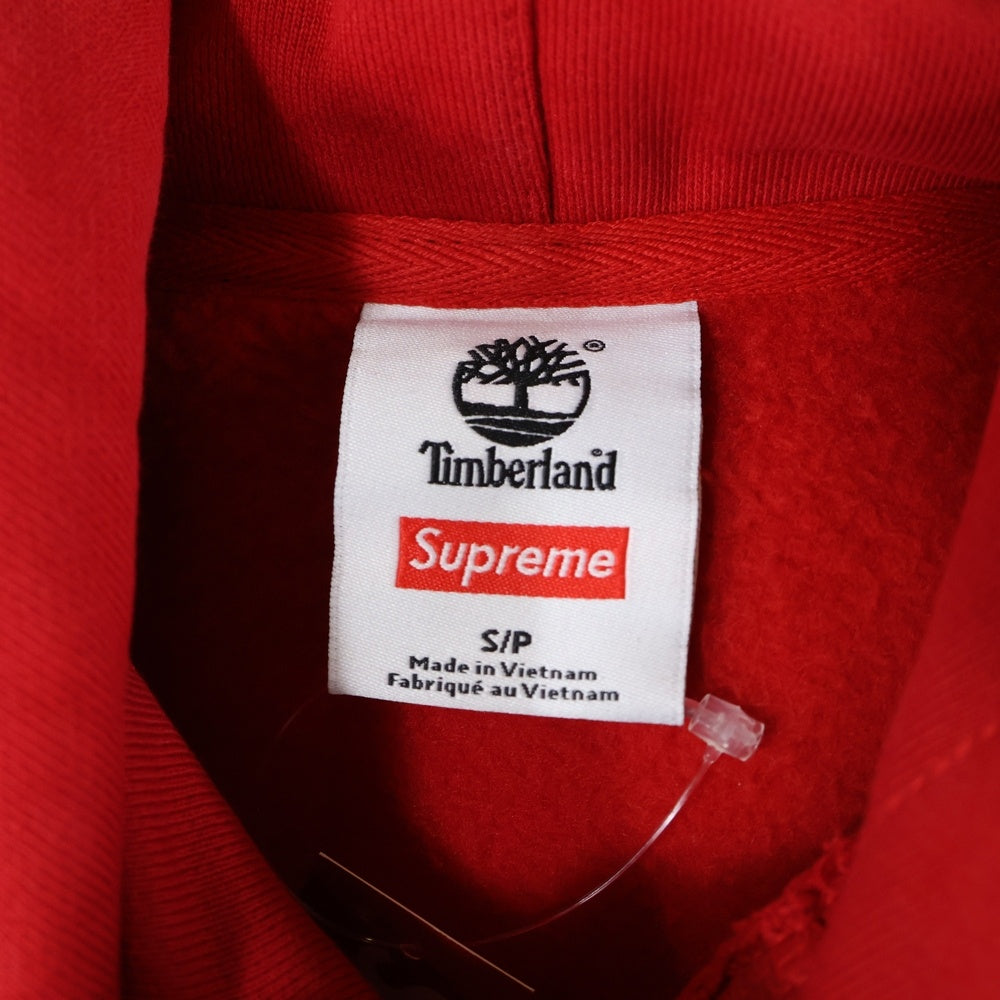 SUPREME(シュプリーム) 16AW ×Timberland LOGO SWEATSHIRTS ティンバーランド ロゴ刺繍プルオーバースウェットパーカー フーディー レッド