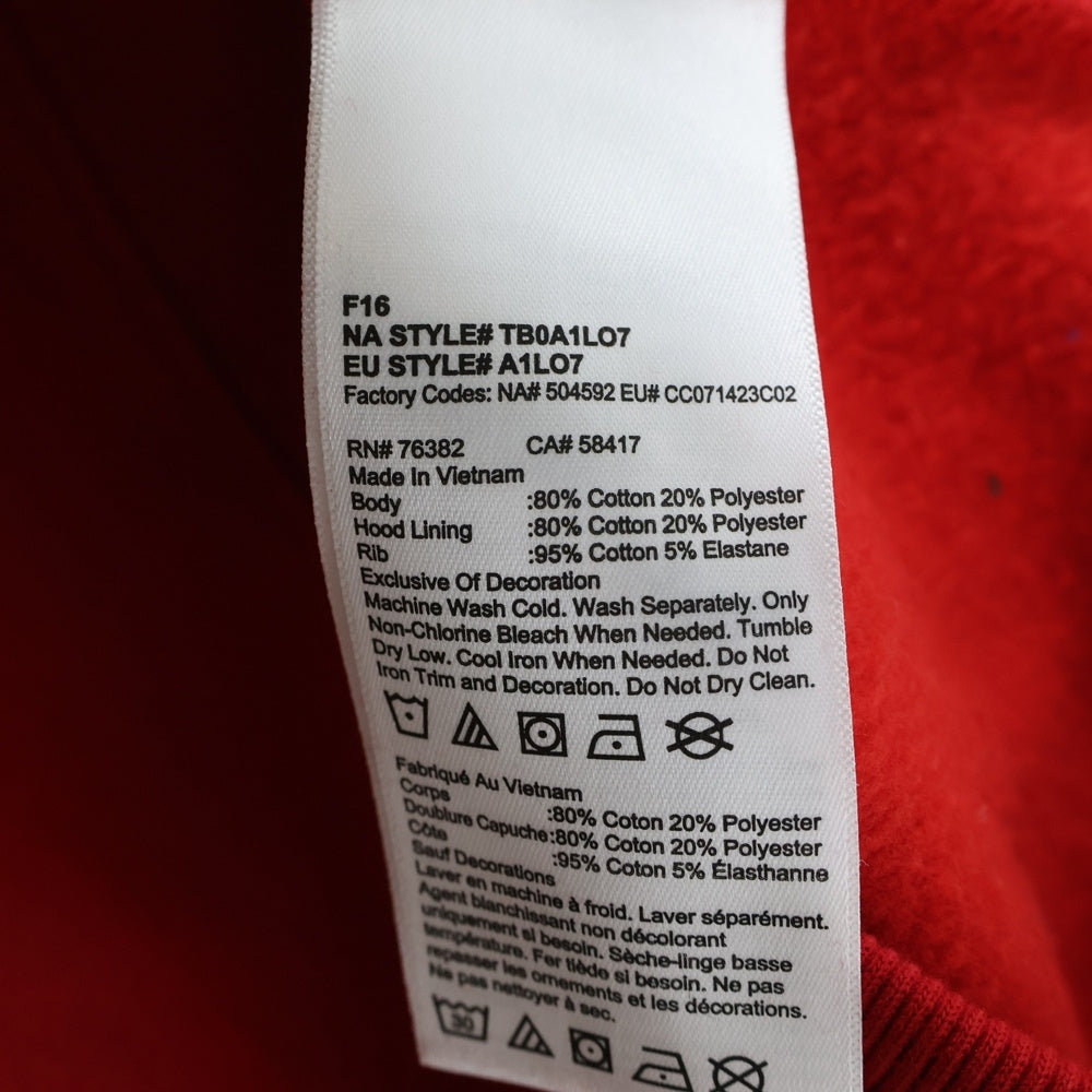 SUPREME(シュプリーム) 16AW ×Timberland LOGO SWEATSHIRTS ティンバーランド ロゴ刺繍プルオーバースウェットパーカー フーディー レッド