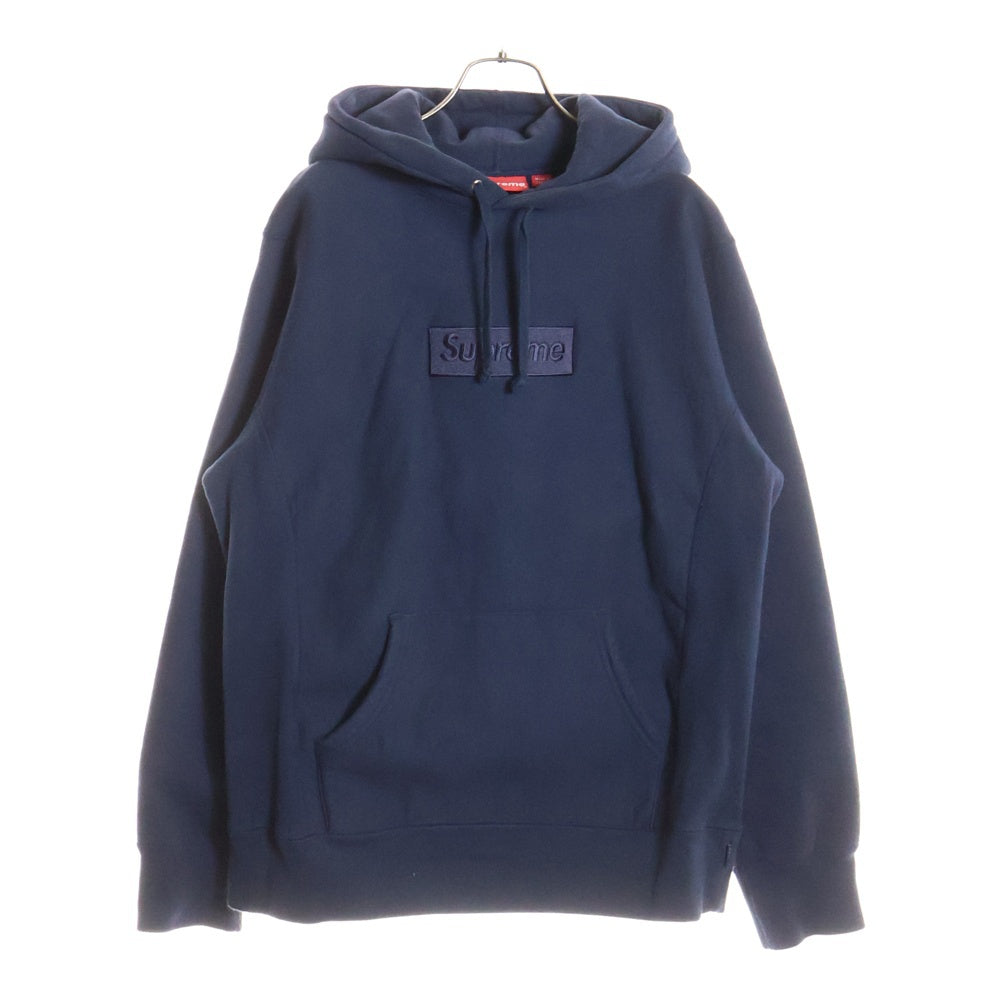 SUPREME(シュプリーム) 14AW Tonal Box Logo Pullover ボックスロゴプルオーバーパーカー フーディー ネイビー