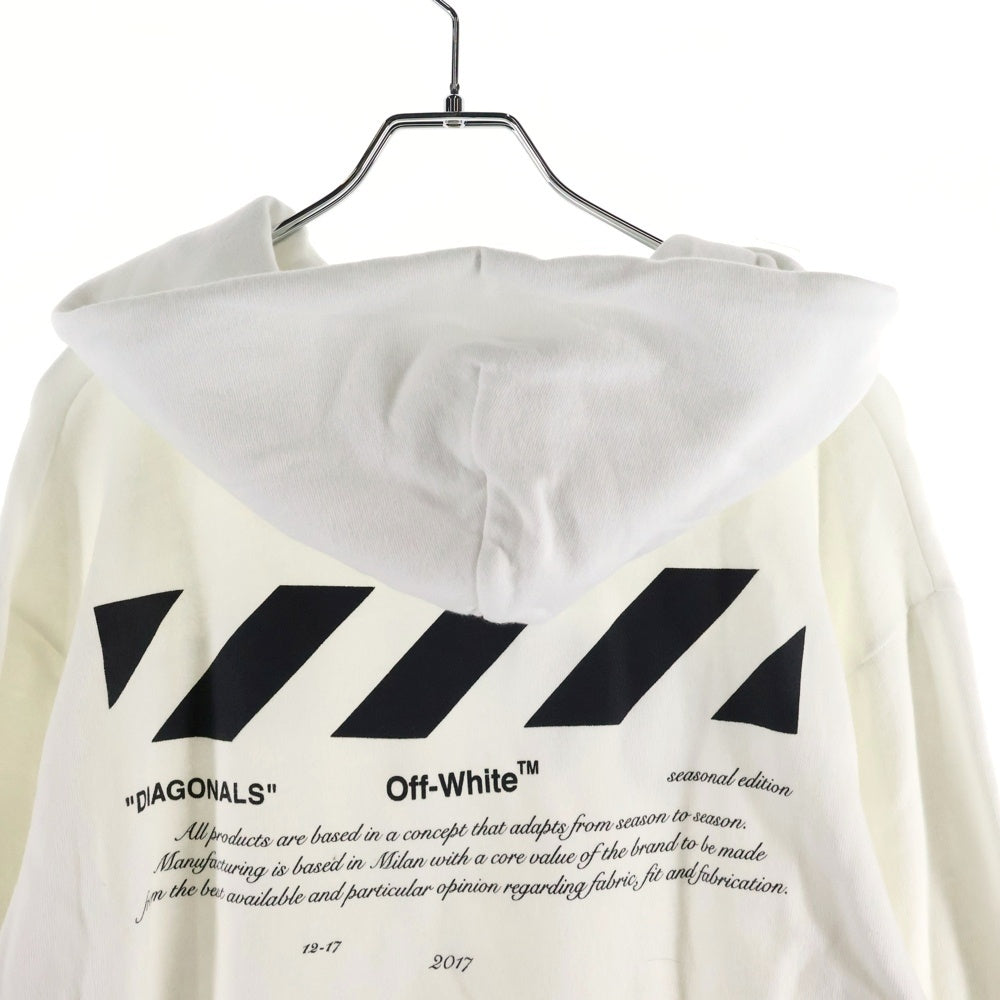OFF-WHITE(オフホワイト) カラヴァッジォプリントプルオーバースウェットパーカー フーディー ホワイト OMBB029F18A54002