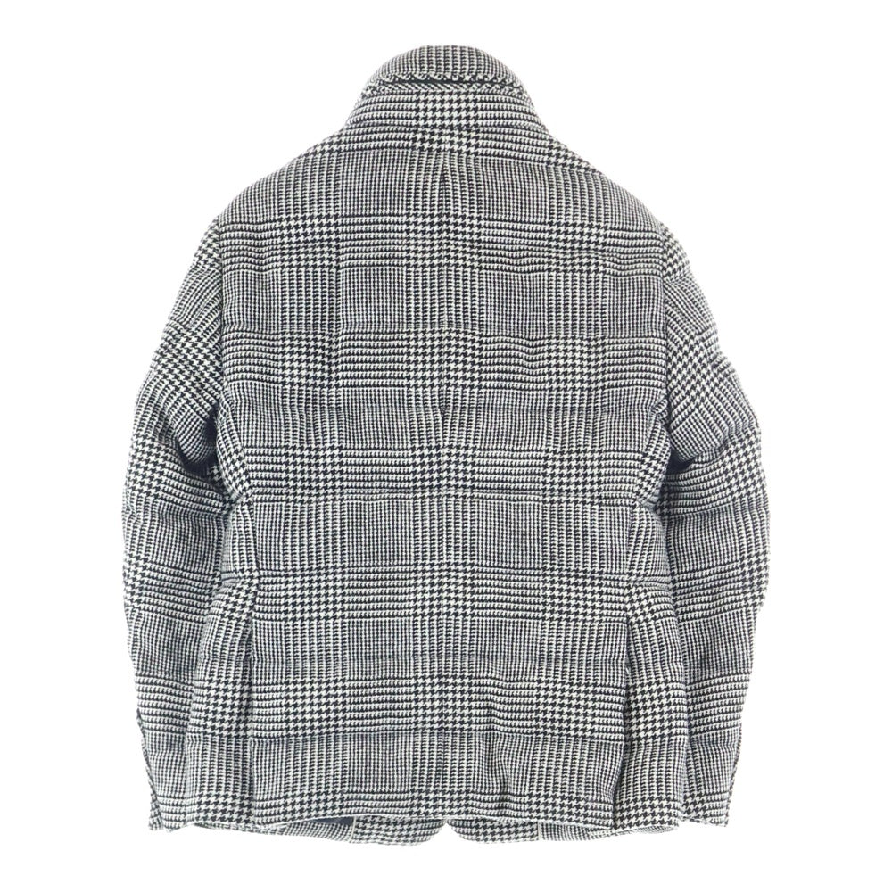 MONCLER(モンクレール) 20AW BESS GIACCA べス マルチフラップポケット グレンチェック ショルダーロゴデザイン ジップアップダウンジャケット ホワイト/ブラック F20911B53300