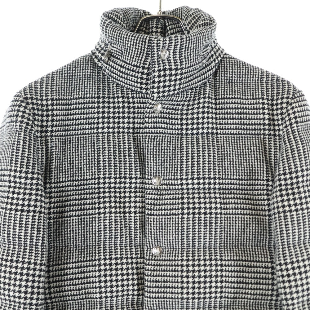 MONCLER(モンクレール) 20AW BESS GIACCA べス マルチフラップポケット グレンチェック ショルダーロゴデザイン ジップアップダウンジャケット ホワイト/ブラック F20911B53300