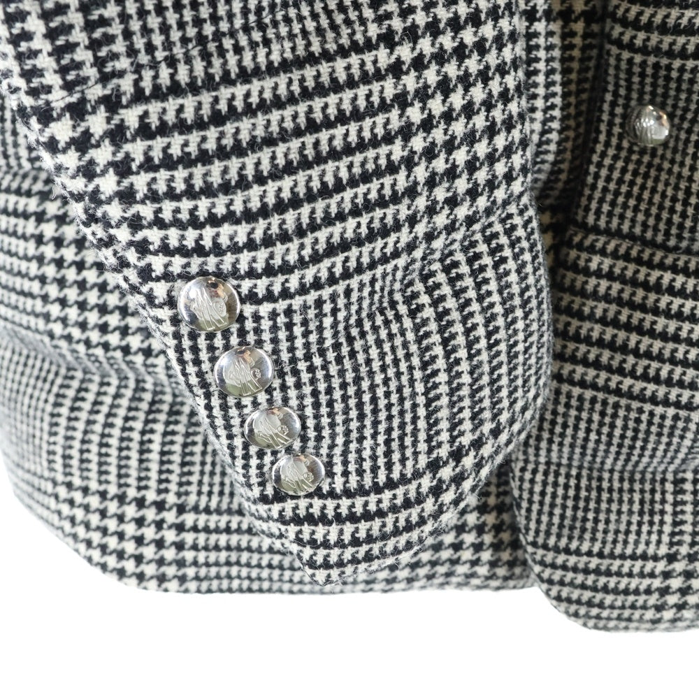MONCLER(モンクレール) 20AW BESS GIACCA べス マルチフラップポケット グレンチェック ショルダーロゴデザイン ジップアップダウンジャケット ホワイト/ブラック F20911B53300