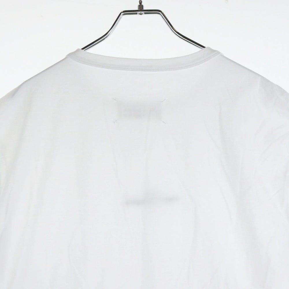 Maison Margiela 10(メゾン マルジェラ) 23SS 反転 ロゴ刺繍 クルーネック半袖Tシャツカットソー ホワイト S30GC0701 S22816