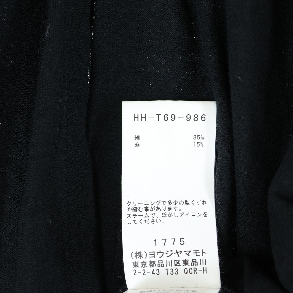 Yohji Yamamoto POUR HOMME(ヨウジヤマモト プールオム) 19SS リネン混 マントデザイン 変形ロングカーディガン ブラック HH-T69-986