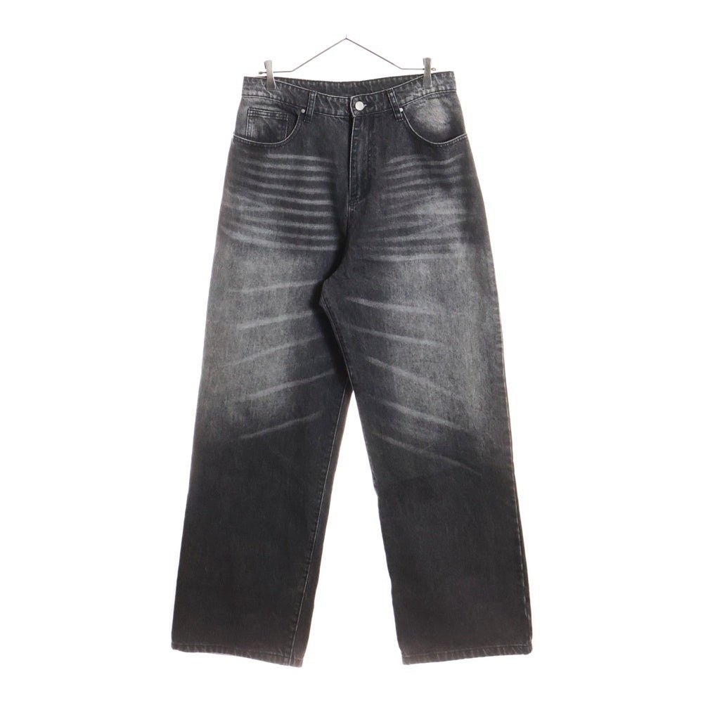 BASKETCASE GALLERY(バスケットケース ギャラリー) LAX BAGGY WHISKER WASH PANTS フェード加工 バギーデニムパンツ ジーンズ ブラック
