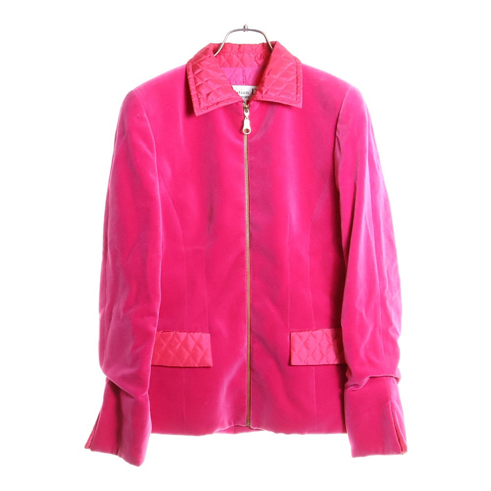 NO BRAND(ノーブランド) 【CHRISTIAN DIOR SPORT】クリスチャンディオール スポーツ Velor Jacket 06A6904 ベロア ジップジャケット ピンク レディース