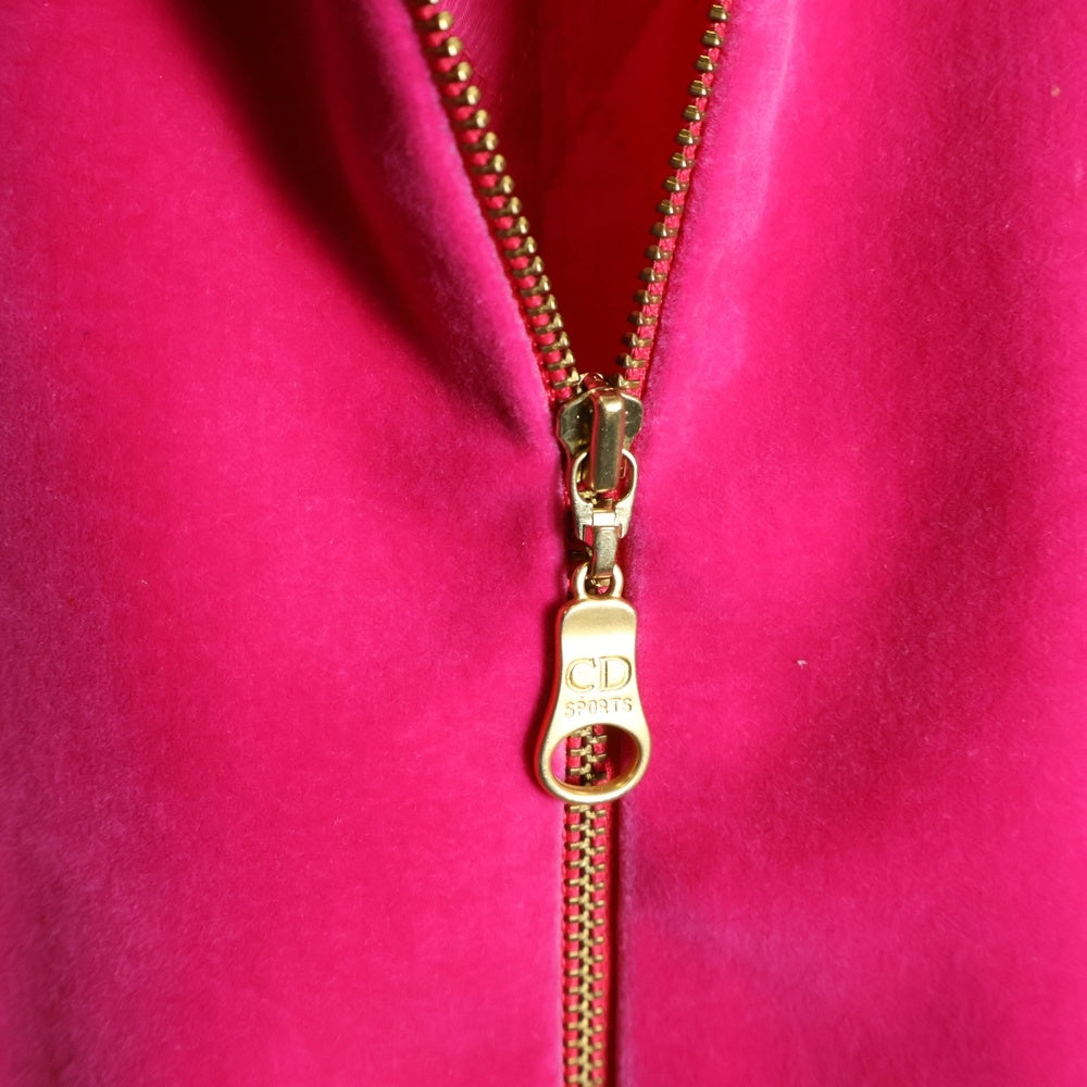 NO BRAND(ノーブランド) 【CHRISTIAN DIOR SPORT】クリスチャンディオール スポーツ Velor Jacket 06A6904 ベロア ジップジャケット ピンク レディース